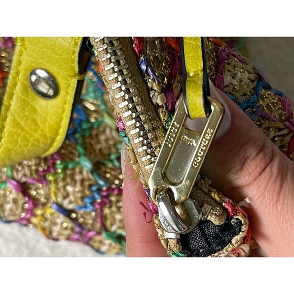 VTG Juicy Couture Summer Small Tote Straw Woven Gold Y2K Coastal Hawaii - Picture 6 of 16